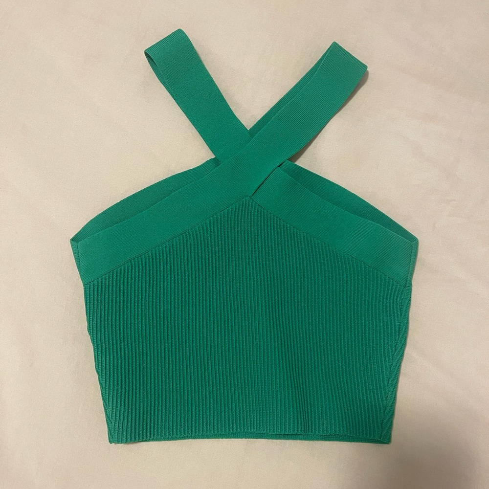 Aritzia Babaton Sculpt Knit Criss Cross Cropped Tank